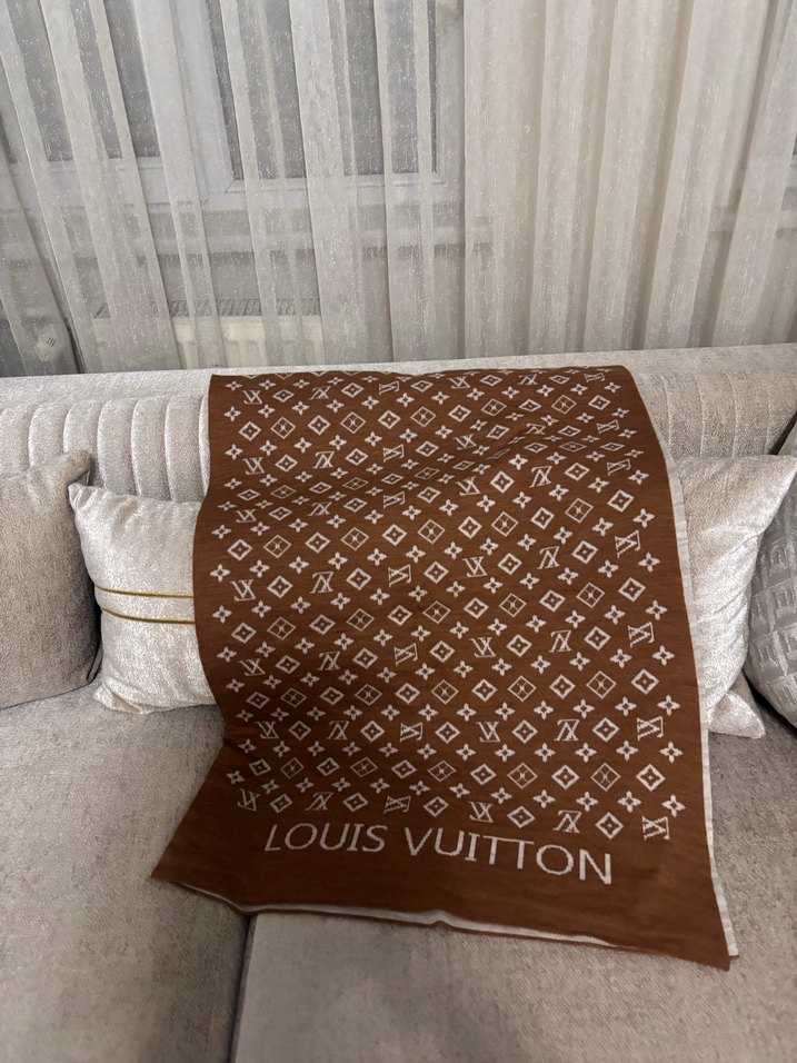 Bej Örgü Keten Kadın Şal - Görsel 2