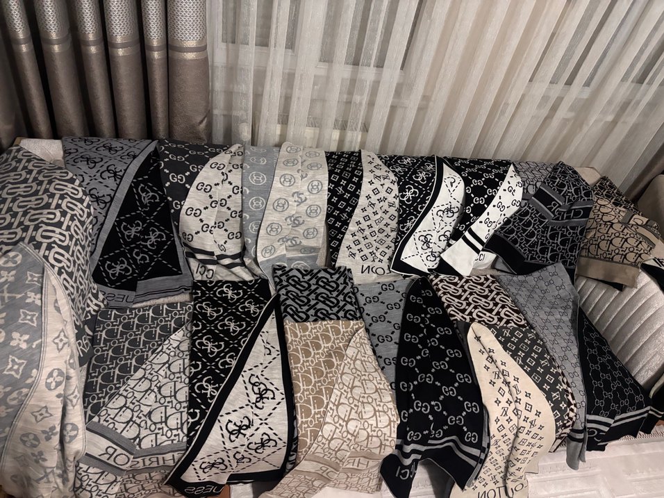 Bohem Örgü Kadın Gri Şal - Görsel 2