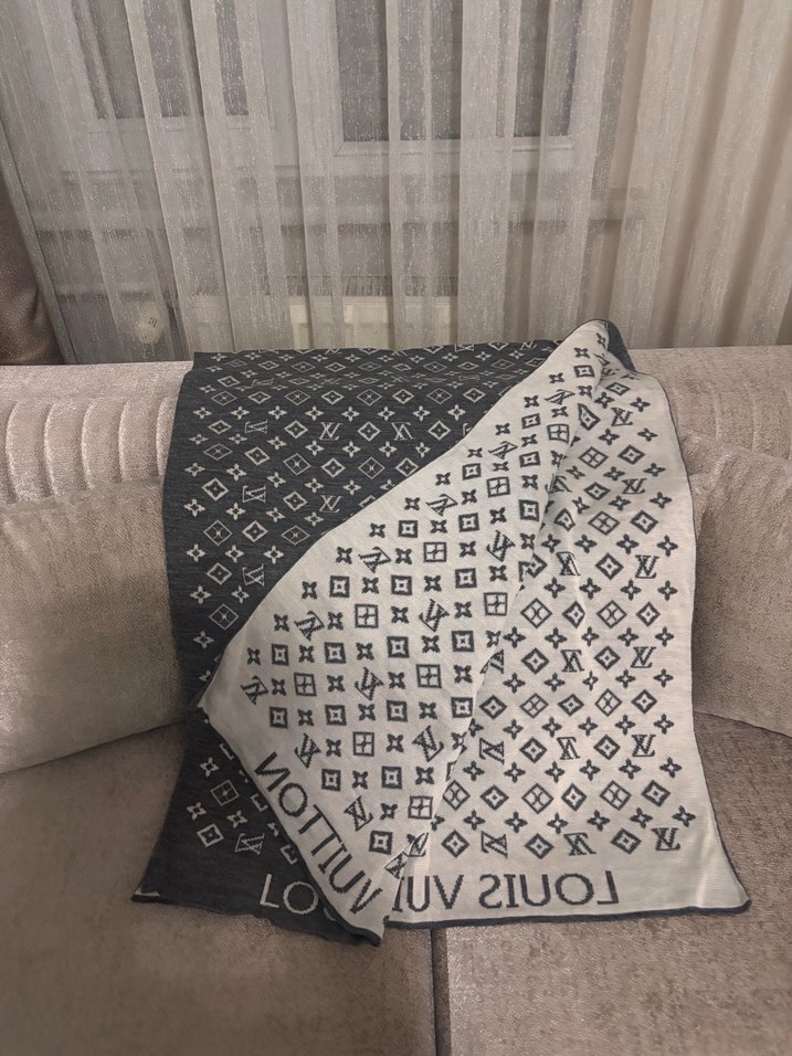 Bohem Örgü Kadın Gri Şal - Görsel 3