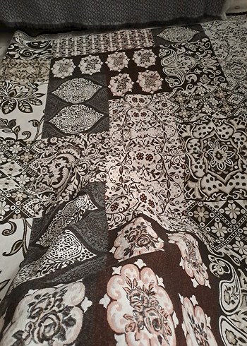 Bohem Gri Desenli Halı ortusu - Görsel 4