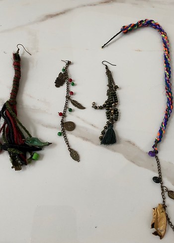 Bohem Çok Renkli Püsküllü Küpeler