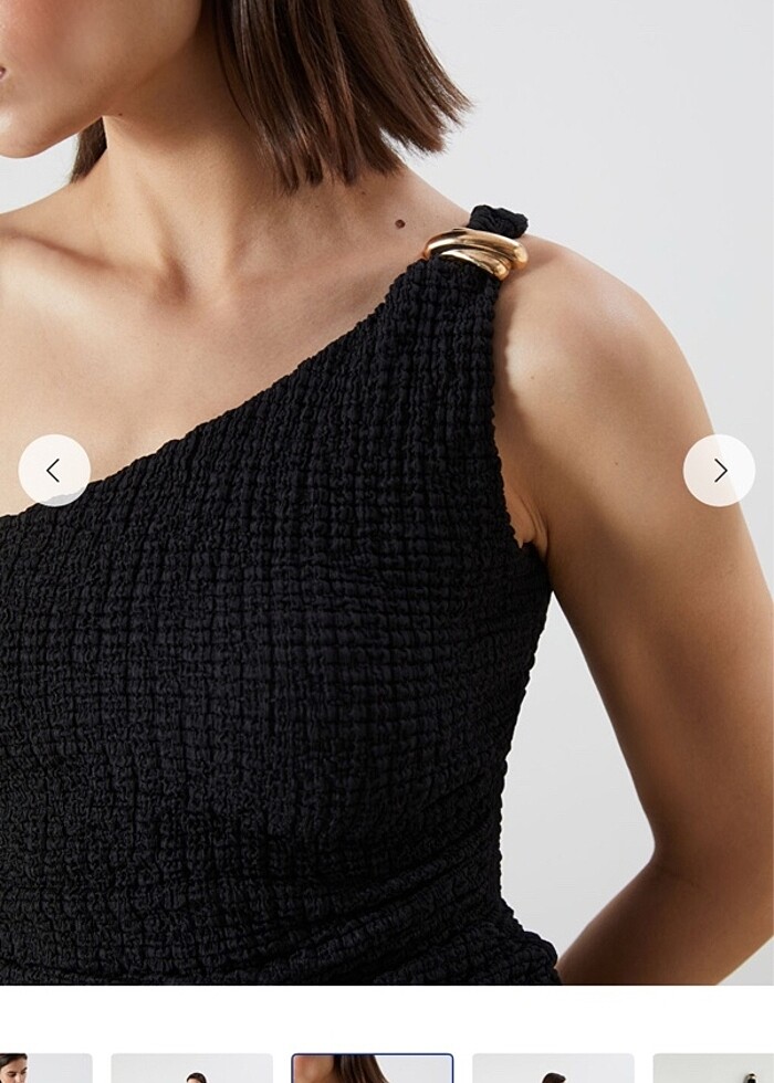 Siyah tek omuz elbise - Görsel 2