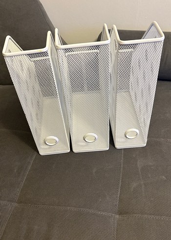 Beyaz Gri Metal Dosya Düzenleyici 3'lü. Ikea .