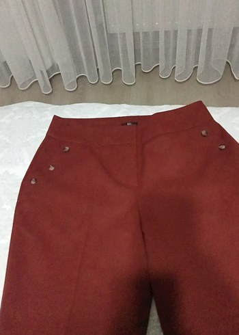 Rue kiremit rengi kısa pantolon Düğmeli Salaş Midi Kadın Pantolon