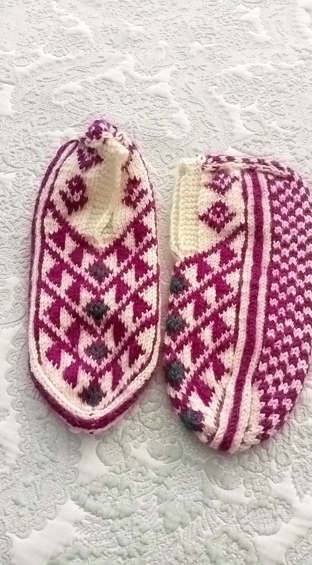 Kız Çocuk Örgü Sıcak Ev Terliği - Görsel 2