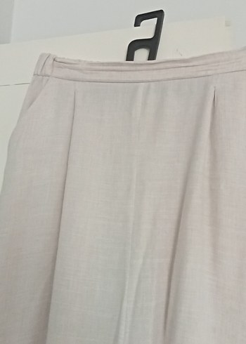 H&M Bej Uzun Keten Salaş Etek