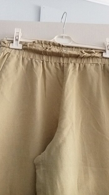 l Beden yeşil Renk Keten pantolon