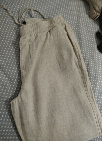 Pull and Bear Pull Bear Erkek Keten Pantolon