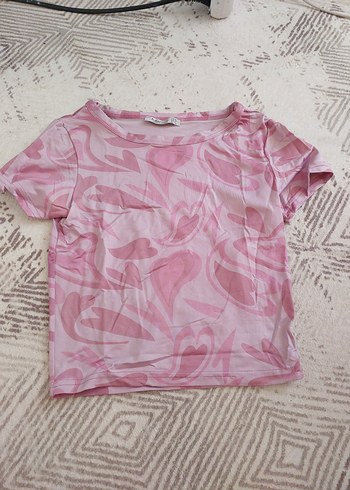 Pembe Tie-Dye Kısa Kollu Kadın Tişört