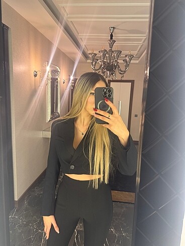 Crop ceket