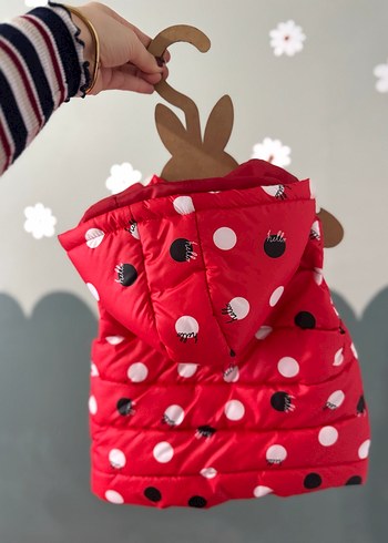 Kız Çocuk Renkli Desenli Fermuarlı Yelek - Görsel 4