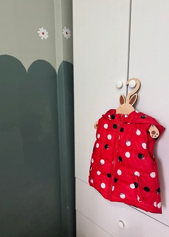 Kız Çocuk Renkli Desenli Fermuarlı Yelek - Görsel 2