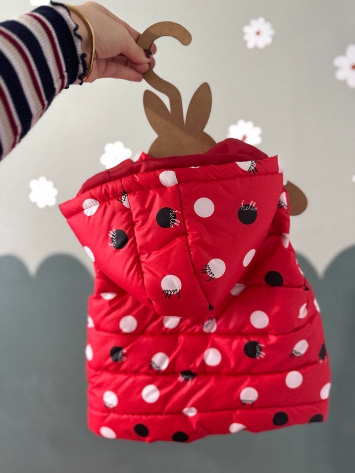 Kız Çocuk Renkli Desenli Fermuarlı Yelek - Görsel 4