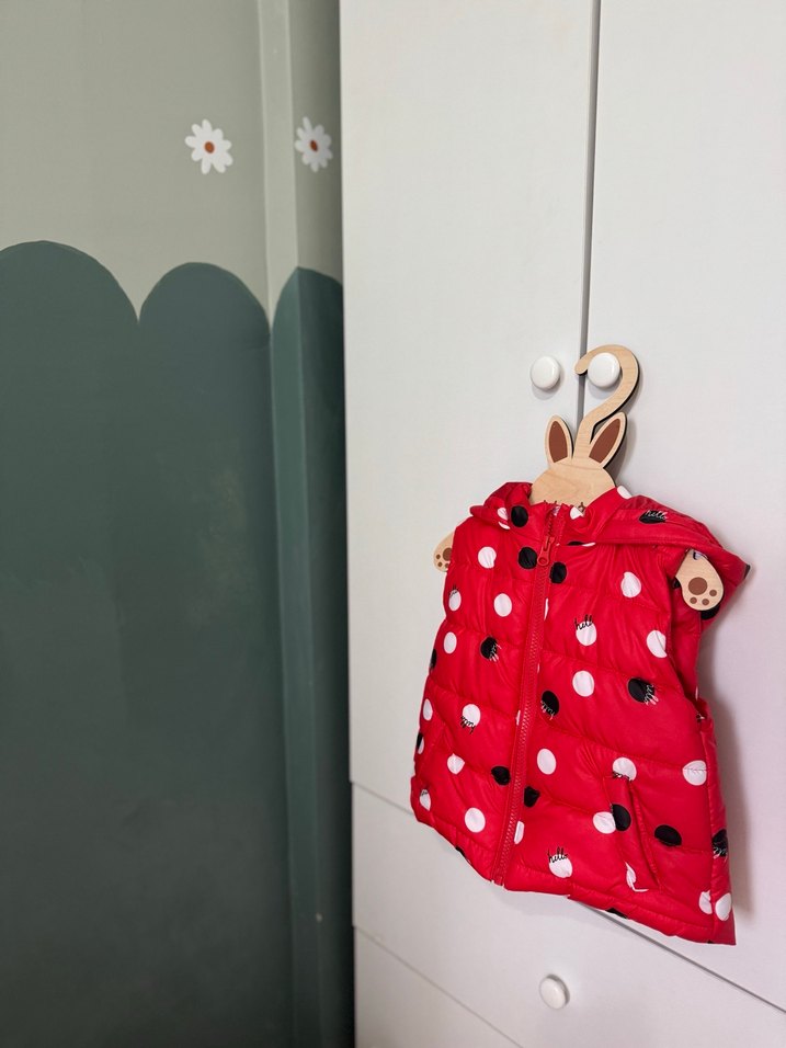 Kız Çocuk Renkli Desenli Fermuarlı Yelek - Görsel 2