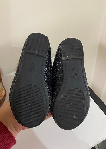 Kız Çocuk Siyah Simli Babet Ayakkabı - Görsel 5