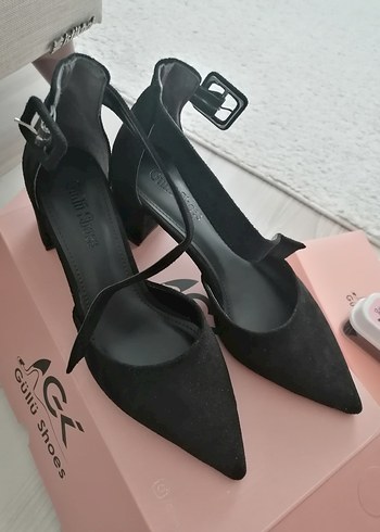 Siyah Kadın kısa  Topuklu Ayakkabı - Görsel 5