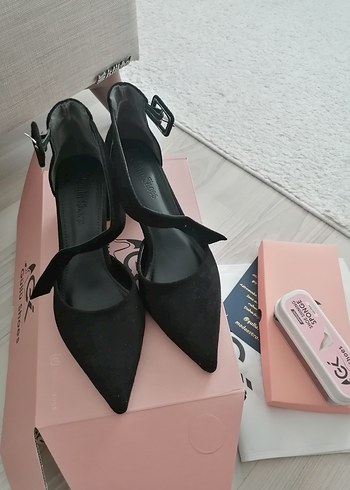 Siyah Kadın kısa  Topuklu Ayakkabı - Görsel 6