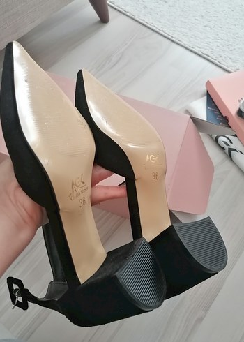 Siyah Kadın kısa  Topuklu Ayakkabı - Görsel 7