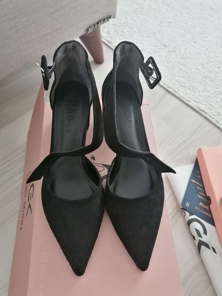 Siyah Kadın kısa  Topuklu Ayakkabı - Görsel 4