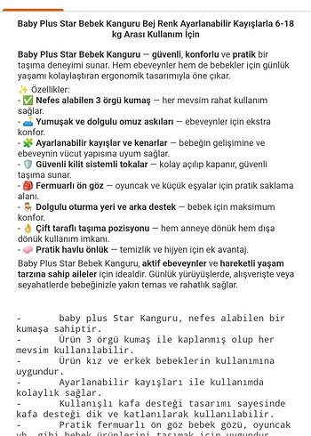 Baby Plus Bebek Kanguru - Görsel 5