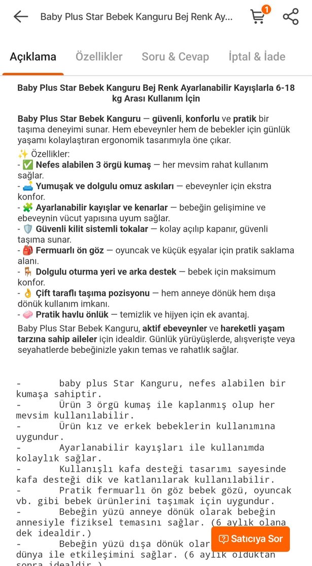 Baby Plus Bebek Kanguru - Görsel 5