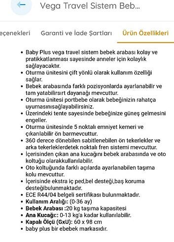Baby plus Vega Travel sistem Bebek Arabası - Görsel 9