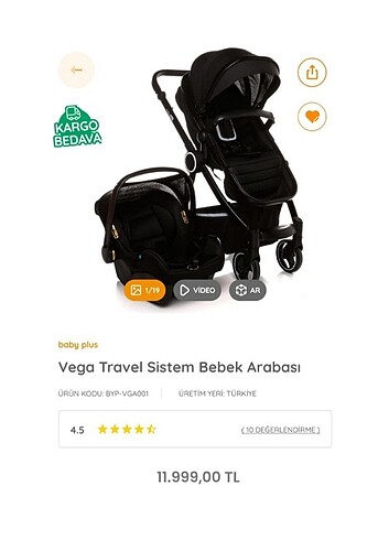 Baby plus Vega Travel sistem Bebek Arabası - Görsel 7