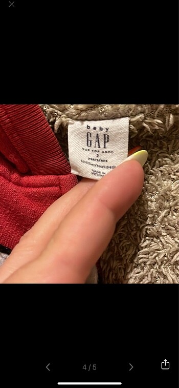 18-24 Ay Beden kırmızı Renk Gap sweat