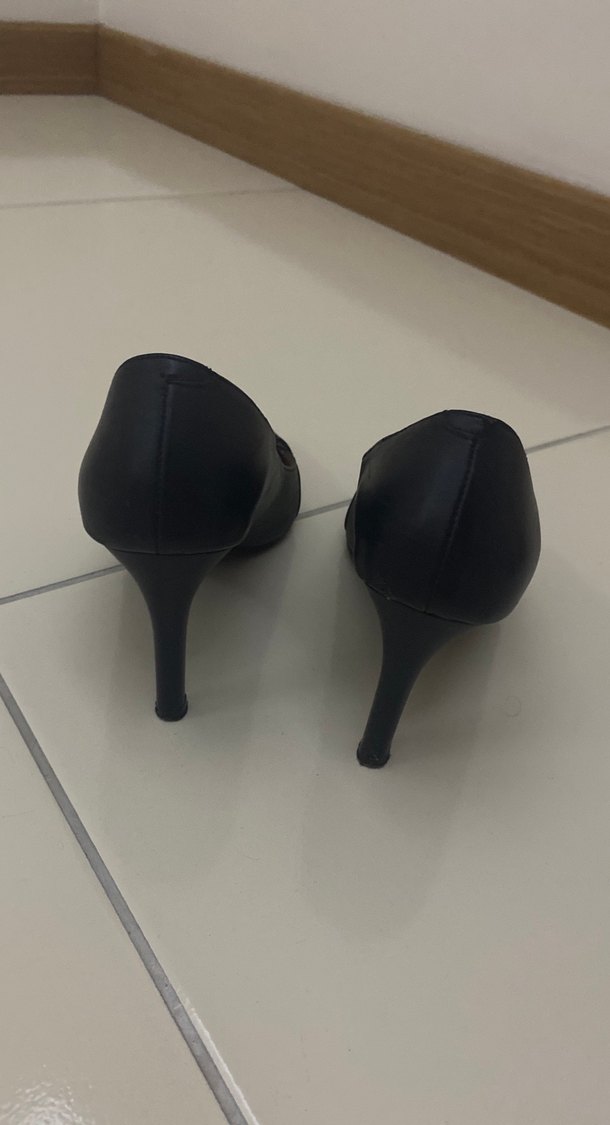 Kemer Detaylı Siyah Yılan Desenli Stiletto - Görsel 3