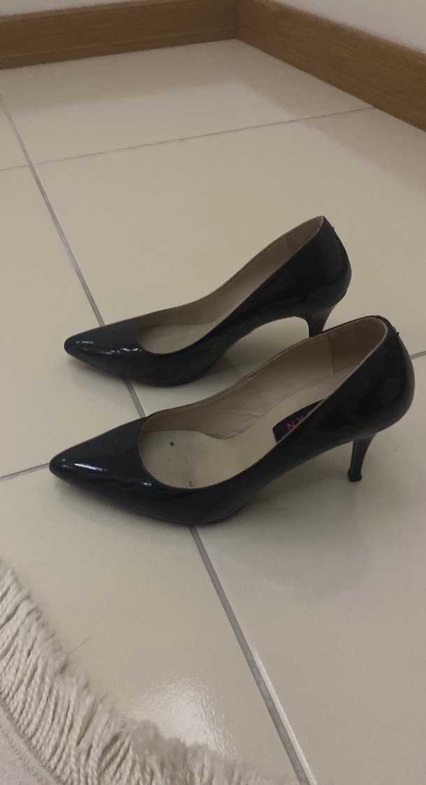 Parlak Siyah Rugan Stiletto Kadın Topuklu - Görsel 2