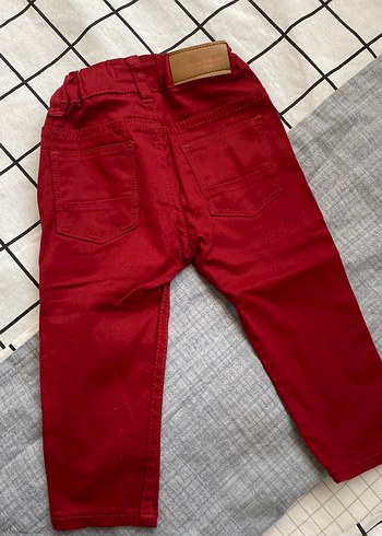 12-18 Ay Beden Erkek Çocuk Kırmızı Regular Fit Pamuk Pantolon