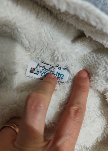 Kürk Detaylı Kapüşonlu Gri Bebek Tulumu - Görsel 5