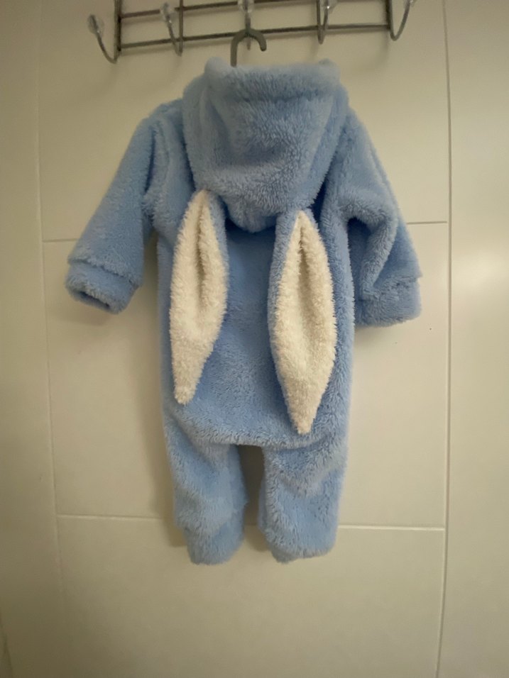 Mavi tavşan Kürklü Bebek Tulumu - Görsel 2