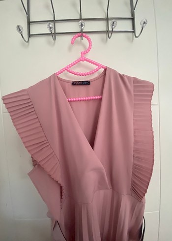 Pudra Klasik Model Elbise - Görsel 3