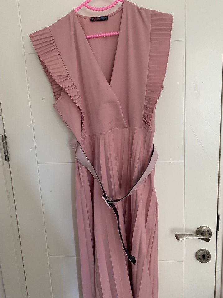 Pudra Klasik Model Elbise - Görsel 2