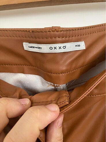 l Beden kahverengi Renk Oxxo Marka Taba Deri Pantolon