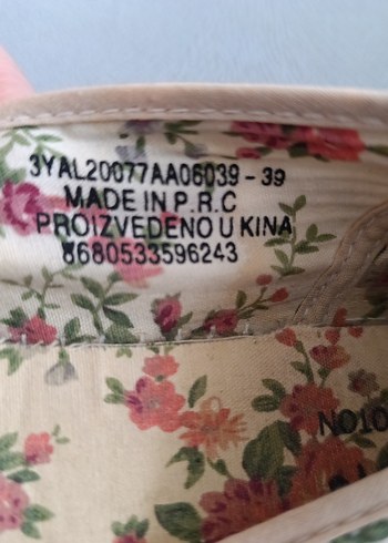 Bej Çiçekli Tokalı Kadın/ Çocuk Babet - Görsel 6