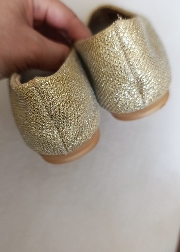 Parlak Altın Kız Çocuk Babet Ayakkabı - Görsel 5