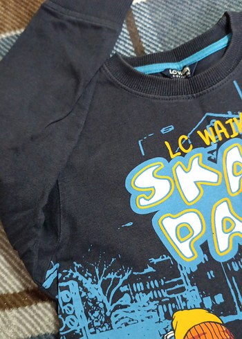 Mavi Baskılı Erkek Sweatshirt - Görsel 4