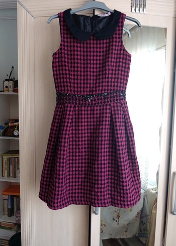 Düğmeli, Yakalı Pembe Desenli Bolero - Görsel 7