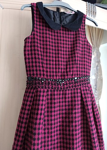 Düğmeli, Yakalı Pembe Desenli Bolero - Görsel 8