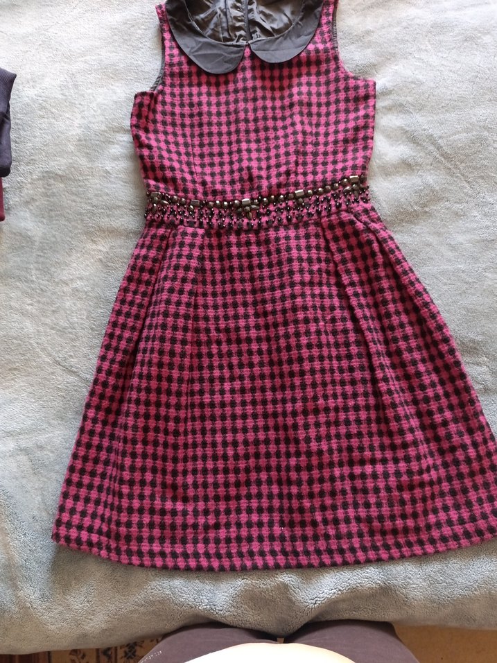 Düğmeli, Yakalı Pembe Desenli Bolero - Görsel 4