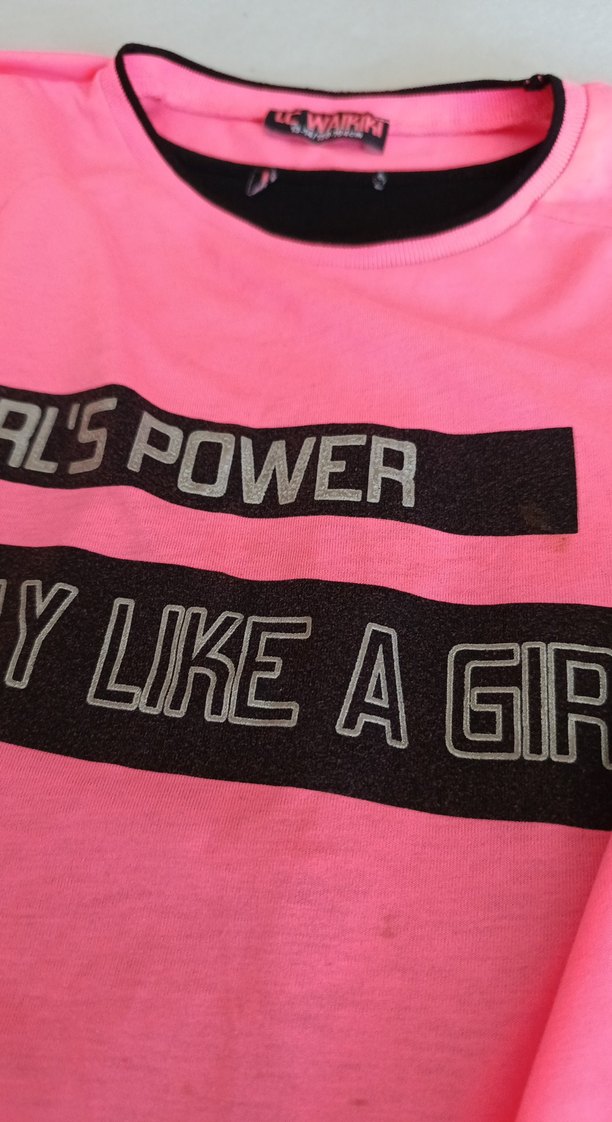 Kız Çocuk Pembe Baskılı Tişört - Görsel 3