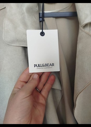 Bej Süet Kadın Trençkot - Görsel 3