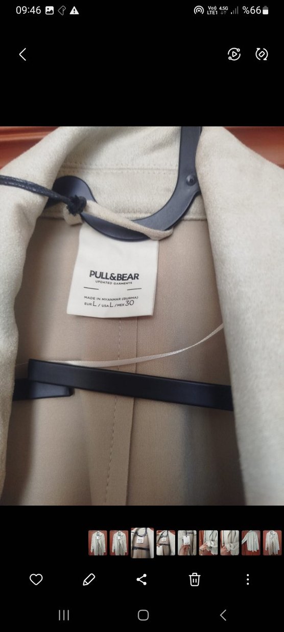 Bej Süet Kadın Trençkot - Görsel 4