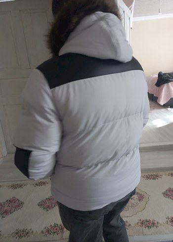 Erkek Gri Puff Mont Yüksek Yakalı - Görsel 3