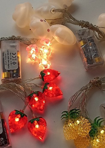 Ikea Meyve ve Çiçek Figürlü Renkli Dekoratif Işıklar