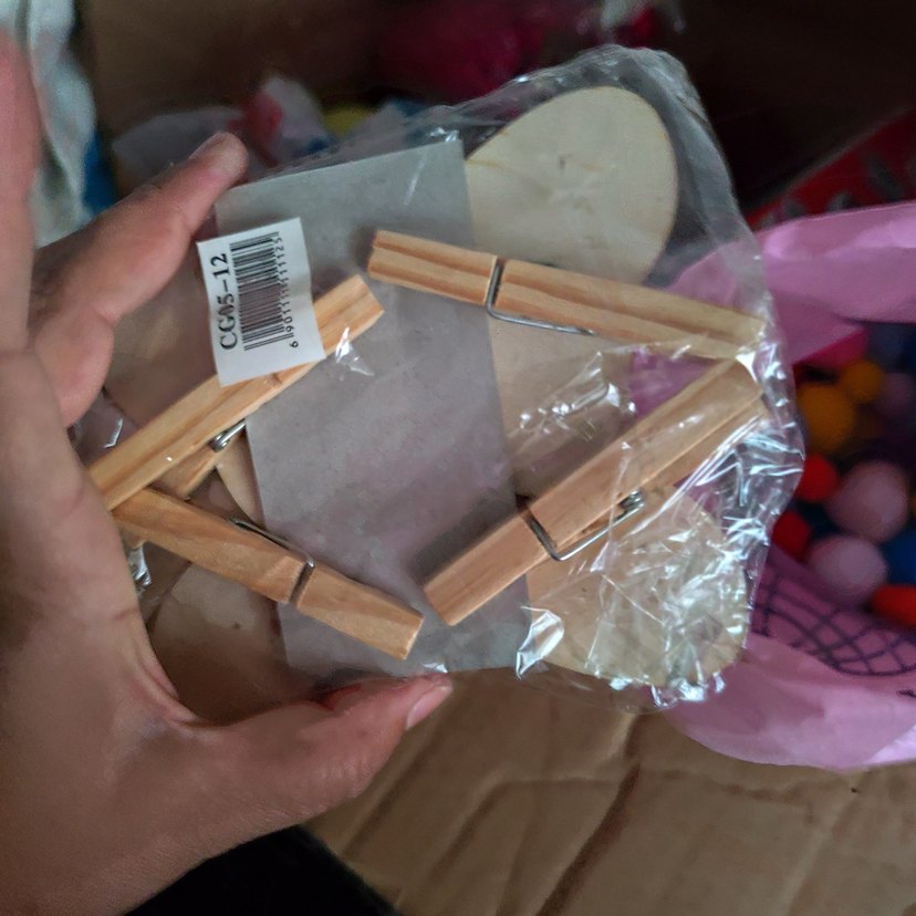 Ahşap Mandallı Siyah Kalp Şekilli Tahta İşaretler - Görsel 2