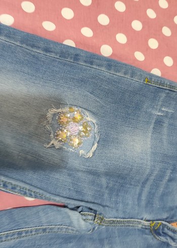 Bershka Mavi Pastel Renkli Bol Kesim Kadın Jean