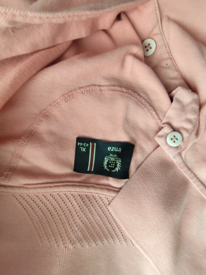 Pembe Düğmeli Erkek Polo Tişört - Görsel 2